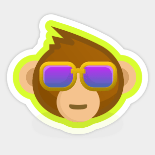 Cool As Monkey Sticker